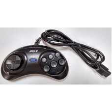 Джойстик для игровой приставки Sega Mega Drive 2 (банан) в черном корпусе